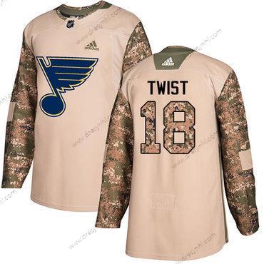 Adidas St. Louis Blues #18 Tony Twist Camo Autentické 2017 Veterans Day Sešitý NHL dres – Pánské