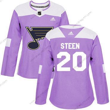 Adidas St. Louis Blues #20 Alexander Steen Nachový Autentické Bojuje proti rakovině Sešitý NHL dres – Dámské