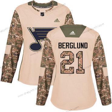 Adidas St. Louis Blues #21 Patrik Berglund Camo Autentické 2017 Veterans Day Sešitý NHL dres – Dámské