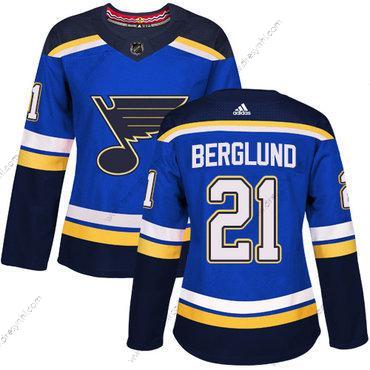 Adidas St. Louis Blues #21 Patrik Berglund Modrý Domácí dres Autentické Sešitý NHL dres – Dámské