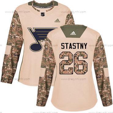 Adidas St. Louis Blues #26 Paul Stastny Camo Autentické 2017 Veterans Day Sešitý NHL dres – Dámské