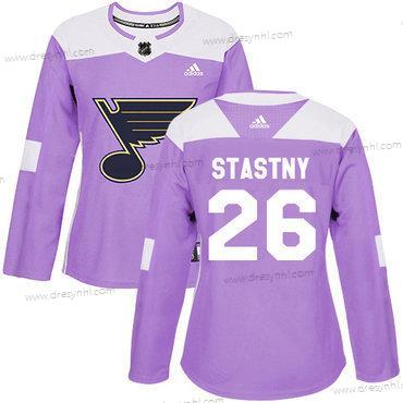 Adidas St. Louis Blues #26 Paul Stastny Nachový Autentické Bojuje proti rakovině Sešitý NHL dres – Dámské