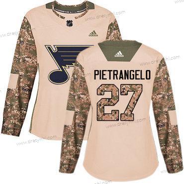 Adidas St. Louis Blues #27 Alex Pietrangelo Camo Autentické 2017 Veterans Day Sešitý NHL dres – Dámské