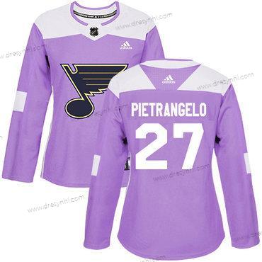 Adidas St. Louis Blues #27 Alex Pietrangelo Nachový Autentické Bojuje proti rakovině Sešitý NHL dres – Dámské