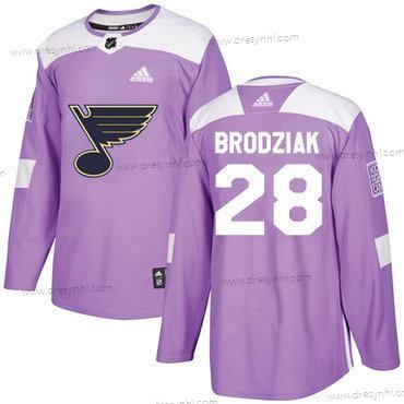 Adidas St. Louis Blues #28 Kyle Brodziak Nachový Autentické Bojuje proti rakovině Sešitý NHL dres – Pánské