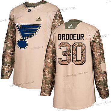 Adidas St. Louis Blues #30 Martin Brodeur Camo Autentické 2017 Veterans Day Sešitý NHL dres – Pánské