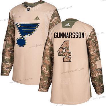 Adidas St. Louis Blues #4 Carl Gunnarsson Camo Autentické 2017 Veterans Day Sešitý NHL dres – Pánské