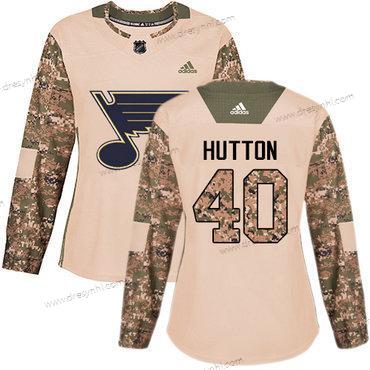 Adidas St. Louis Blues #40 Carter Hutton Camo Autentické 2017 Veterans Day Sešitý NHL dres – Dámské