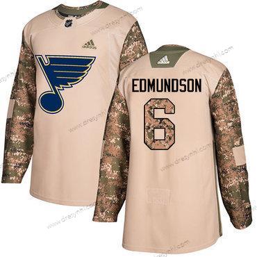 Adidas St. Louis Blues #6 Joel Edmundson Camo Autentické 2017 Veterans Day Sešitý NHL dres – Pánské