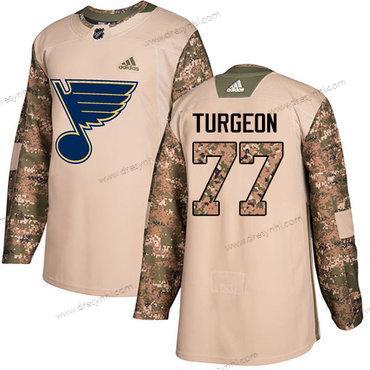 Adidas St. Louis Blues #77 Pierre Turgeon Camo Autentické 2017 Veterans Day Sešitý NHL dres – Pánské