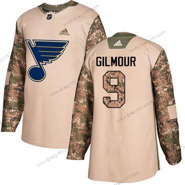 Adidas St. Louis Blues #9 Doug Gilmour Camo Autentické 2017 Veterans Day Sešitý NHL dres – Pánské