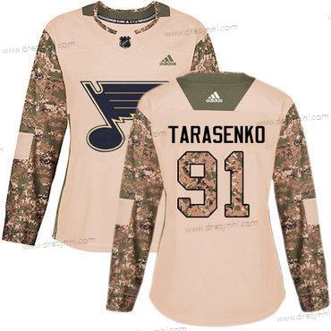 Adidas St. Louis Blues #91 Vladimir Tarasenko Camo Autentické 2017 Veterans Day Sešitý NHL dres – Dámské