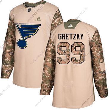 Adidas St. Louis Blues #99 Wayne Gretzky Camo Autentické 2017 Veterans Day Sešitý NHL dres – Pánské