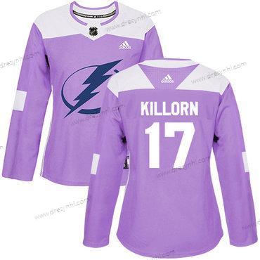 Adidas Tampa Bay Lightning #17 Alex Killorn Nachový Autentické Bojuje proti rakovině Sešitý NHL dres – Dámské