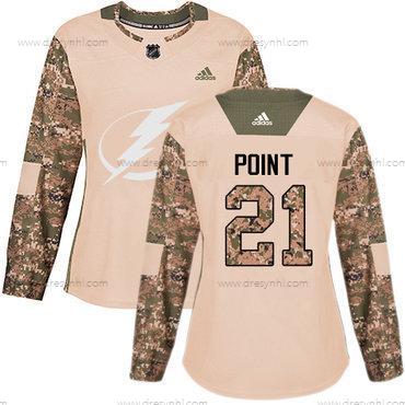 Adidas Tampa Bay Lightning #21 Brayden Point Camo Autentické 2017 Veterans Day Sešitý NHL dres – Dámské