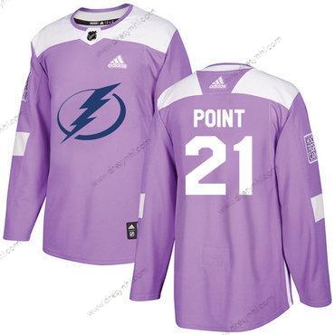 Adidas Tampa Bay Lightning #21 Brayden Point Nachový Autentické Bojuje proti rakovině Sešitý NHL dres – Pánské