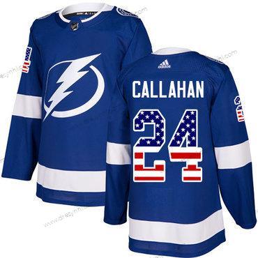 Adidas Tampa Bay Lightning #24 Ryan Callahan Modrý Domácí dres Autentické USA Flag Sešitý NHL dres – Pánské