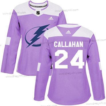 Adidas Tampa Bay Lightning #24 Ryan Callahan Nachový Autentické Bojuje proti rakovině Sešitý NHL dres – Dámské