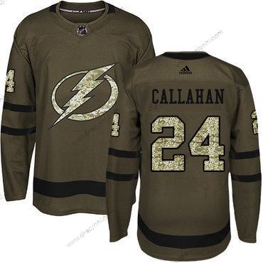 Adidas Tampa Bay Lightning #24 Ryan Callahan Zelená Salute to Service Sešitý NHL dres – Pánské