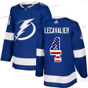 Adidas Tampa Bay Lightning #4 Vincent Lecavalier Modrý Domácí dres Autentické USA Flag Sešitý NHL dres – Pánské