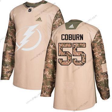 Adidas Tampa Bay Lightning #55 Braydon Coburn Camo Autentické 2017 Veterans Day Sešitý NHL dres – Pánské