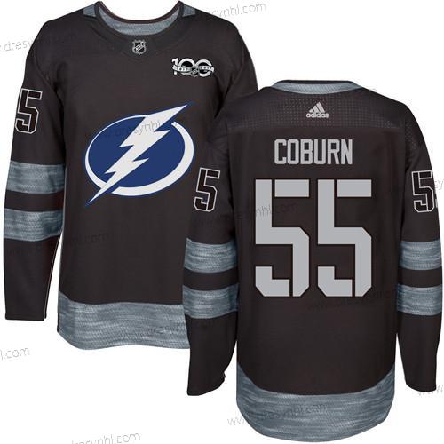 Adidas Tampa Bay Lightning #55 Braydon Coburn Černá 1917-2017 100th Výročí Sešitý NHL dres – Pánské