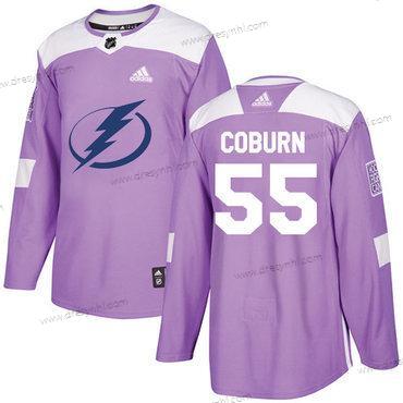 Adidas Tampa Bay Lightning #55 Braydon Coburn Nachový Autentické Bojuje proti rakovině Sešitý NHL dres – Pánské