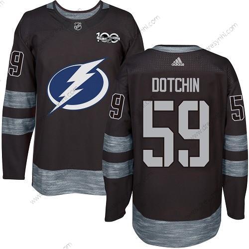 Adidas Tampa Bay Lightning #59 Jake Dotchin Černá 1917-2017 100th Výročí Sešitý NHL dres – Pánské