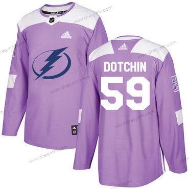 Adidas Tampa Bay Lightning #59 Jake Dotchin Nachový Autentické Bojuje proti rakovině Sešitý NHL dres – Pánské