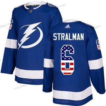 Adidas Tampa Bay Lightning #6 Anton Stralman Modrý Domácí dres Autentické USA Flag Sešitý NHL dres – Pánské