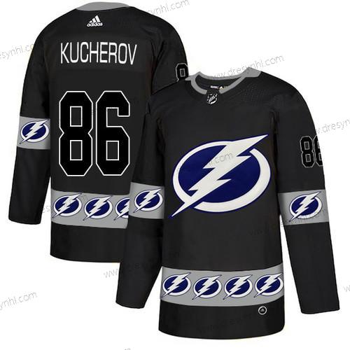 Adidas Tampa Bay Lightning #66 Nikita Kucherov Černá Tým Logos dres – Pánské