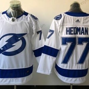 Adidas Tampa Bay Lightning #77 Victor Hedman Bílý Road Autentické Sešitý NHL dres – Pánské