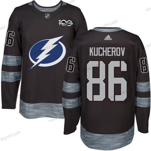 Adidas Tampa Bay Lightning #86 Nikita Kucherov Černá 1917-2017 100th Výročí Sešitý NHL dres – Pánské