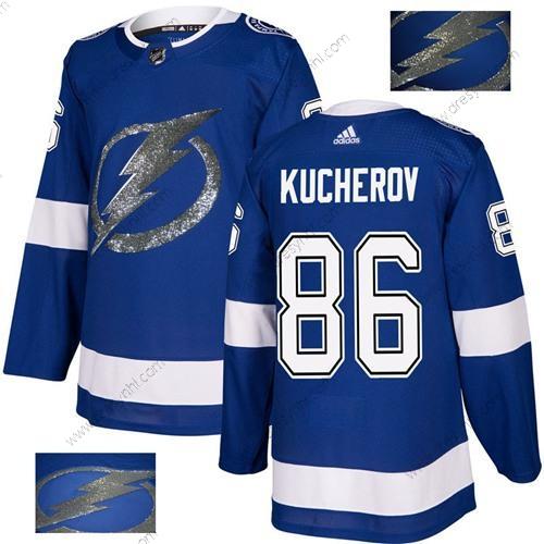 Adidas Tampa Bay Lightning #86 Nikita Kucherov Modrý Domácí dres Autentické Zlato Sešitý NHL dres – Pánské