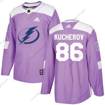 Adidas Tampa Bay Lightning #86 Nikita Kucherov Nachový Autentické Bojuje proti rakovině Sešitý NHL dres – Pánské