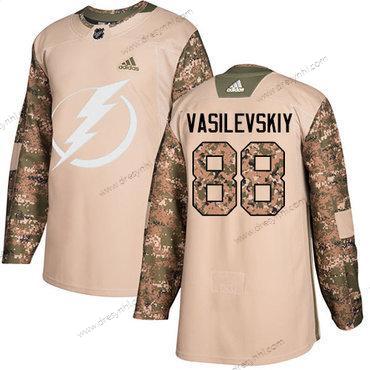 Adidas Tampa Bay Lightning #88 Andrei Vasilevskiy Camo Autentické 2017 Veterans Day Sešitý NHL dres – Pánské