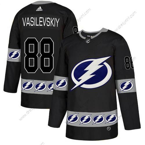 Adidas Tampa Bay Lightning #88 Andrei Vasilevskiy Černá Tým Logos dres – Pánské