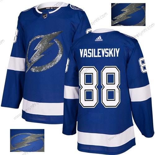 Adidas Tampa Bay Lightning #88 Andrei Vasilevskiy Modrý Domácí dres Autentické Zlato Sešitý NHL dres – Pánské