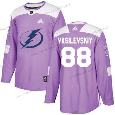 Adidas Tampa Bay Lightning #88 Andrei Vasilevskiy Nachový Autentické Bojuje proti rakovině Sešitý NHL dres – Pánské