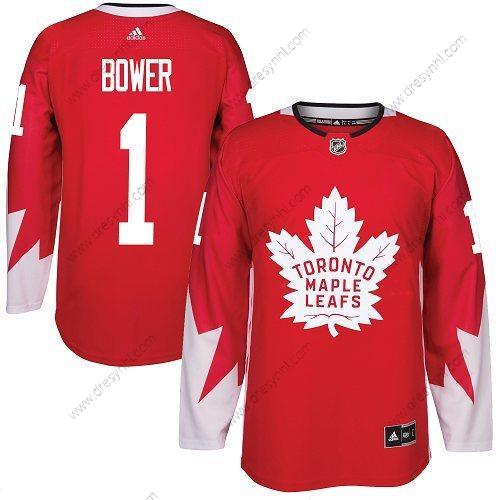 Adidas Toronto Maple Leafs #1 Johnny Bower Modrý Domácí dres Autentické Sešitý NHL dres – Pánské