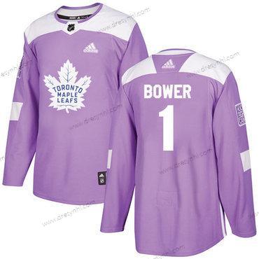 Adidas Toronto Maple Leafs #1 Johnny Bower Nachový Autentické Bojuje proti rakovině Sešitý NHL dres – Pánské