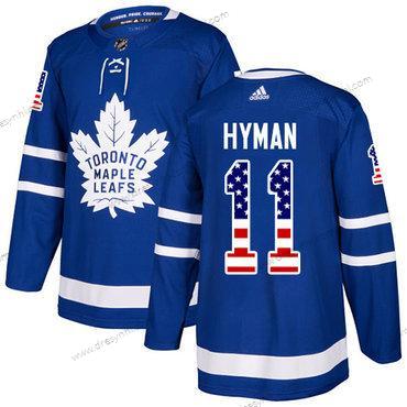 Adidas Toronto Maple Leafs #11 Zach Hyman Modrý Domácí dres Autentické USA Flag Sešitý NHL dres – Pánské