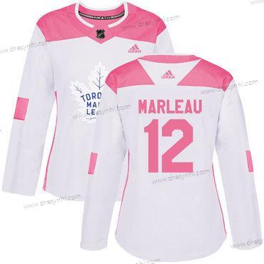 Adidas Toronto Maple Leafs #12 Patrick Marleau Bílý Růžový Autentické Sešitý NHL dres – Dámské