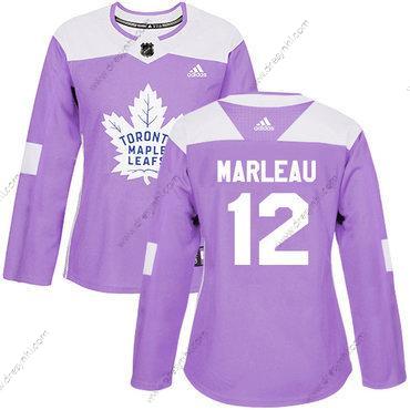 Adidas Toronto Maple Leafs #12 Patrick Marleau Nachový Autentické Bojuje proti rakovině Sešitý NHL dres – Dámské