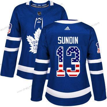 Adidas Toronto Maple Leafs #13 Mats Sundin Modrý Domácí dres Autentické USA Flag Sešitý NHL dres – Dámské