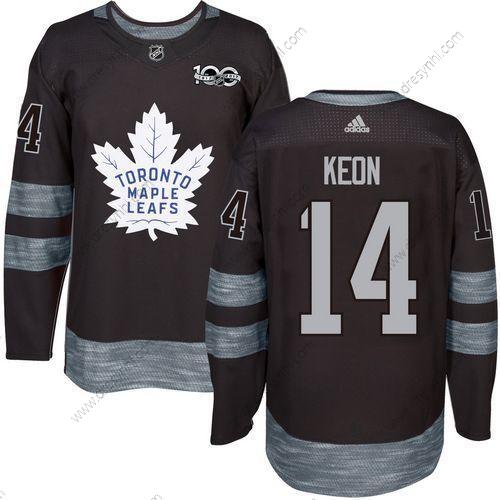 Adidas Toronto Maple Leafs #14 Dave Keon Černá 100th Výročí Sešitý NHL 2017 Hokejový dres – Pánské