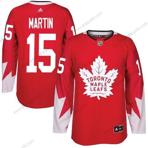 Adidas Toronto Maple Leafs #15 Matt Martin Červené Tým Kanady Autentické Sešitý NHL dres – Pánské