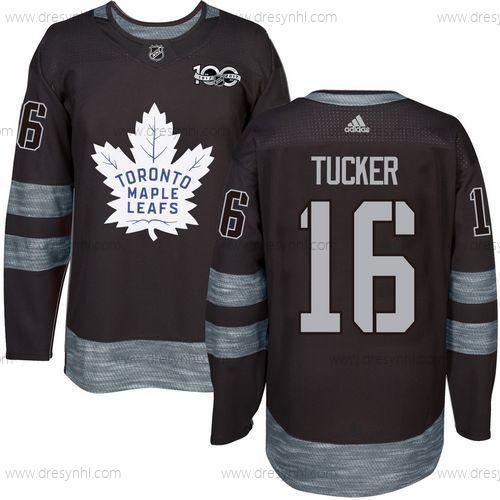 Adidas Toronto Maple Leafs #16 Darcy Tucker Černá 100th Výročí Sešitý NHL 2017 Hokejový dres – Pánské