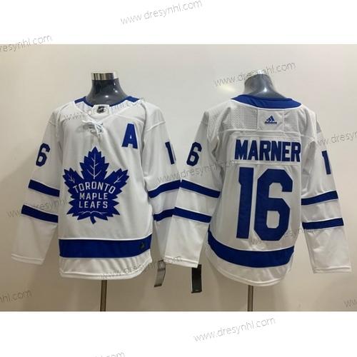 Adidas Toronto Maple Leafs #16 Mitchell Marner Bílý With A Patch Sešitý NHL dres – Pánské