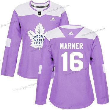 Adidas Toronto Maple Leafs #16 Mitchell Marner Nachový Autentické Bojuje proti rakovině Sešitý NHL dres – Dámské